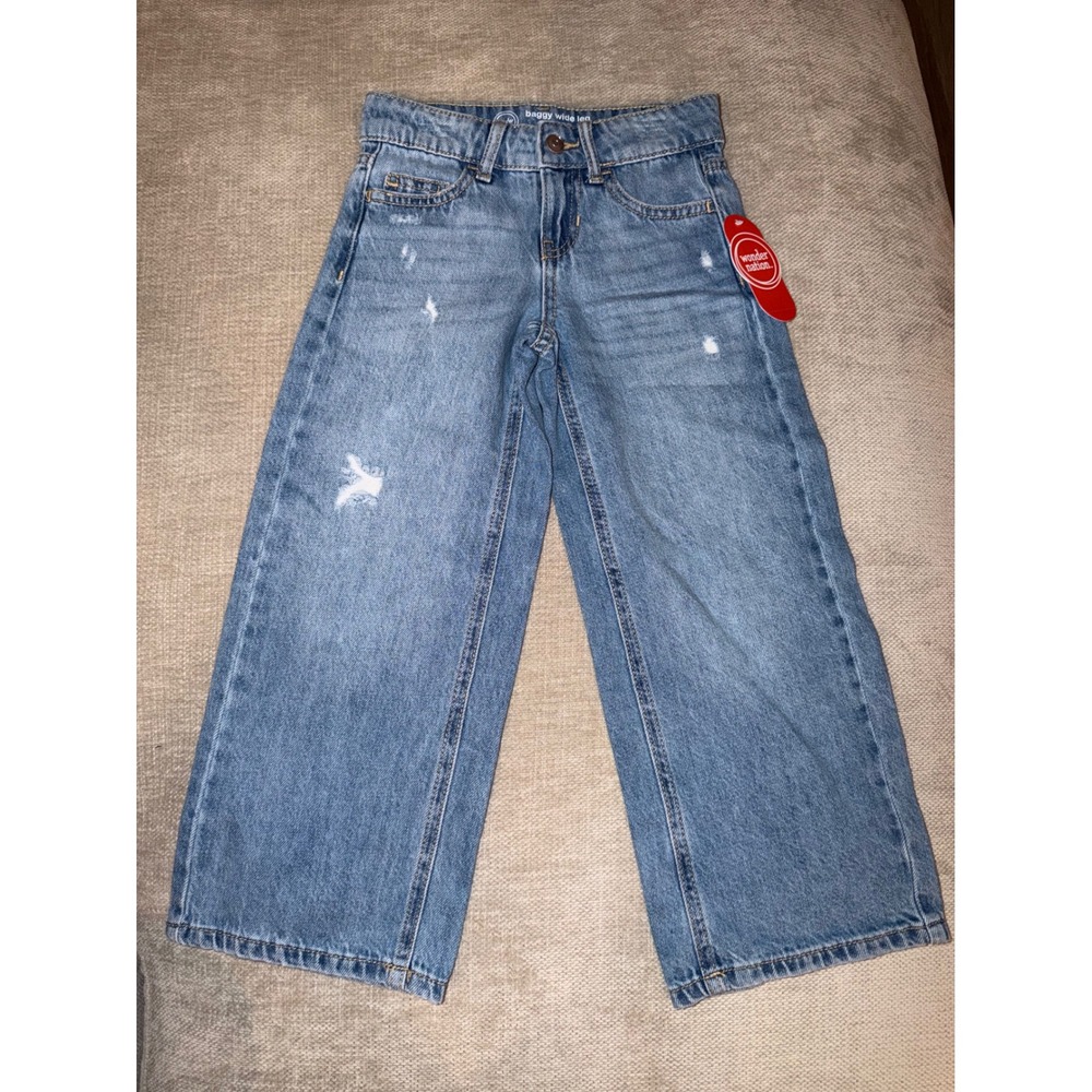 Girl baggy wide leg jeans size 5